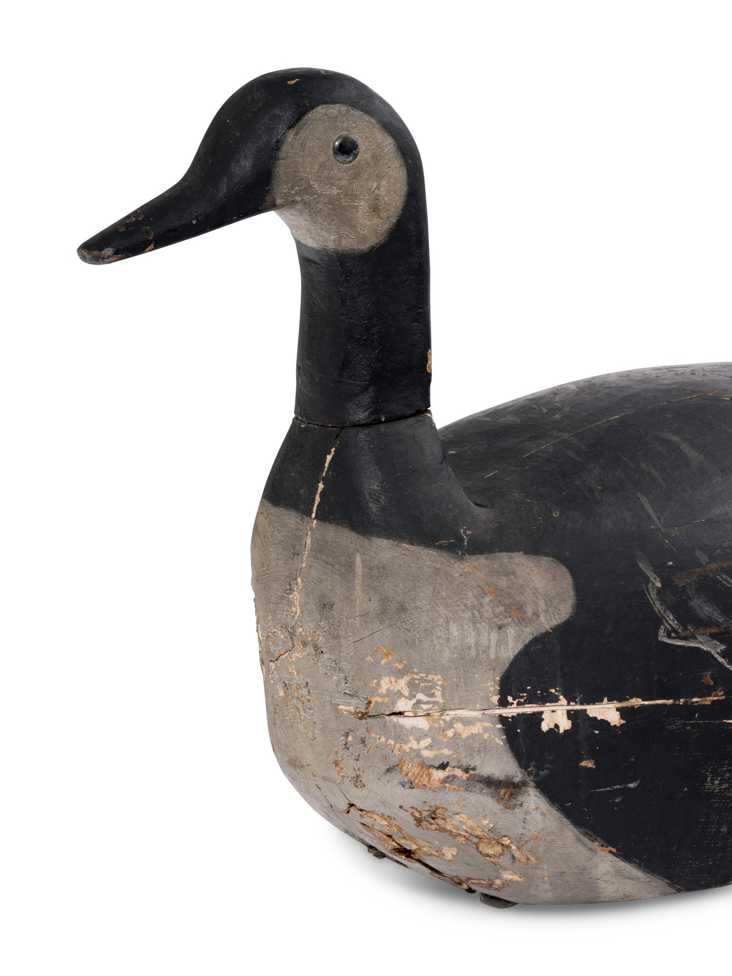 A Canada Goose Carved Wood Decoy