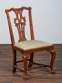 A Chippendale Walnut Fiddle Back Side Chair