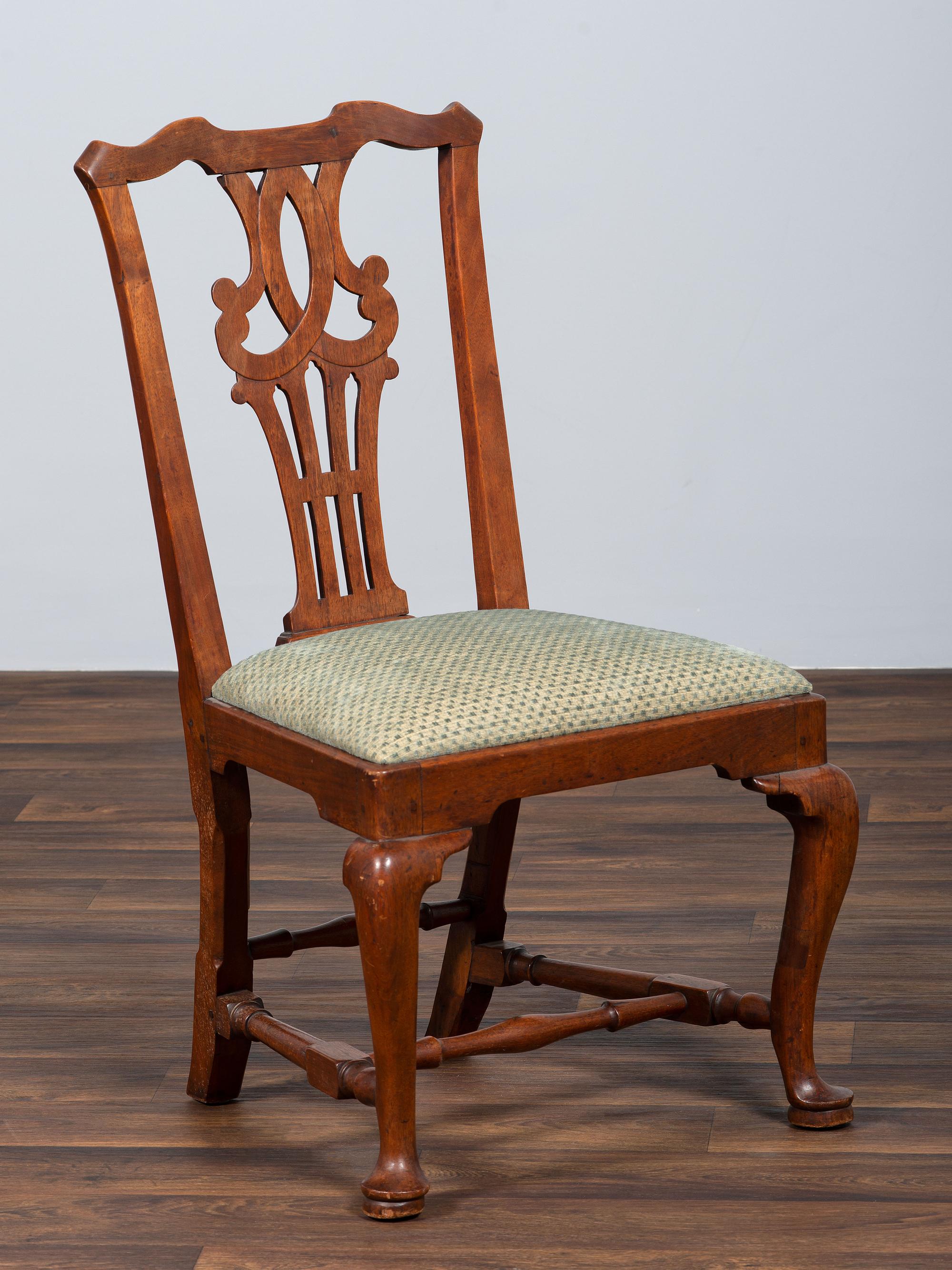 A Chippendale Walnut Fiddle Back Side Chair