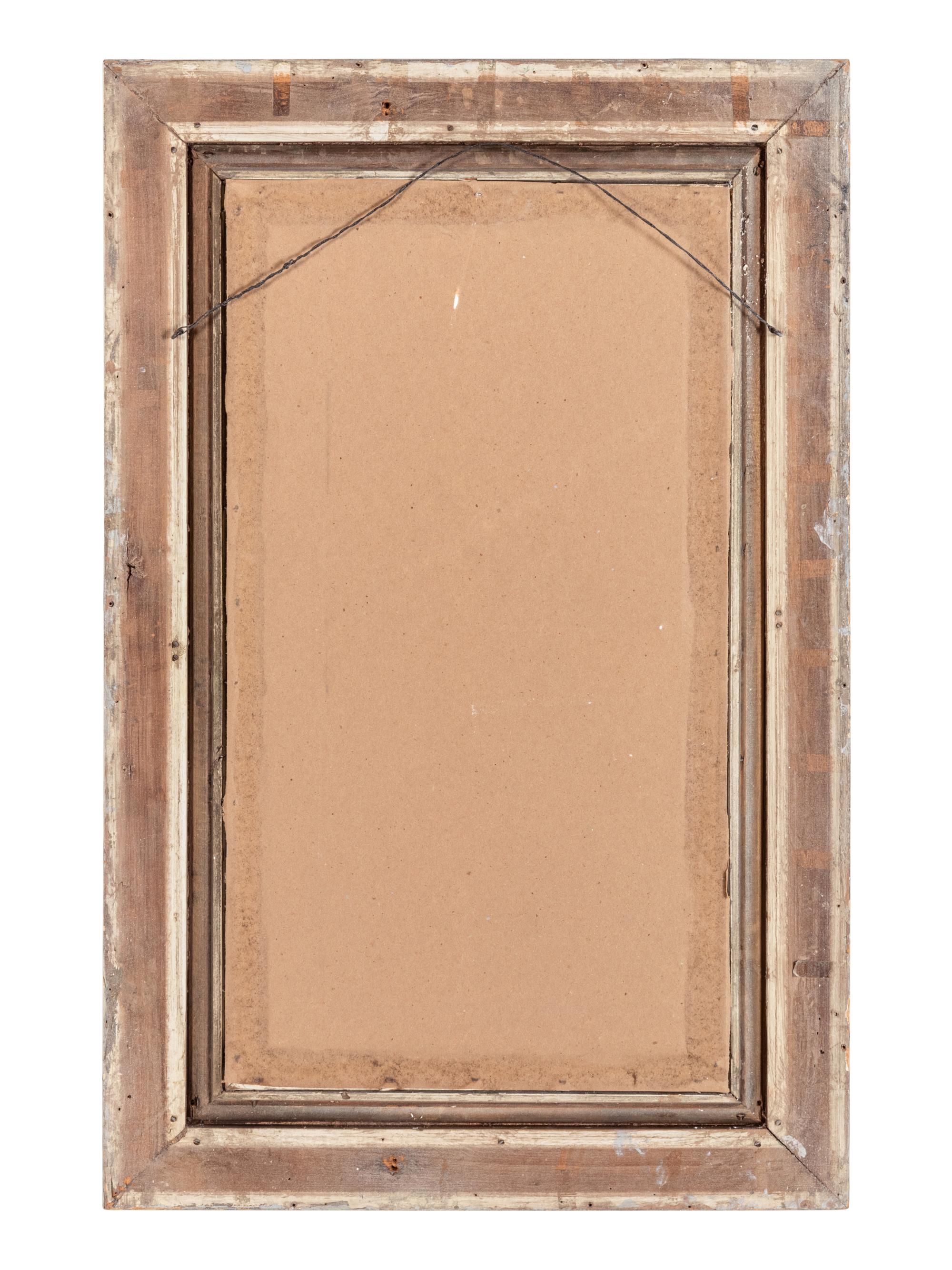 A Contemporary Painted and Parcel Gilt Mirror