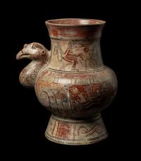 A Nicoya Polychrome Vulture Effigy Vessel