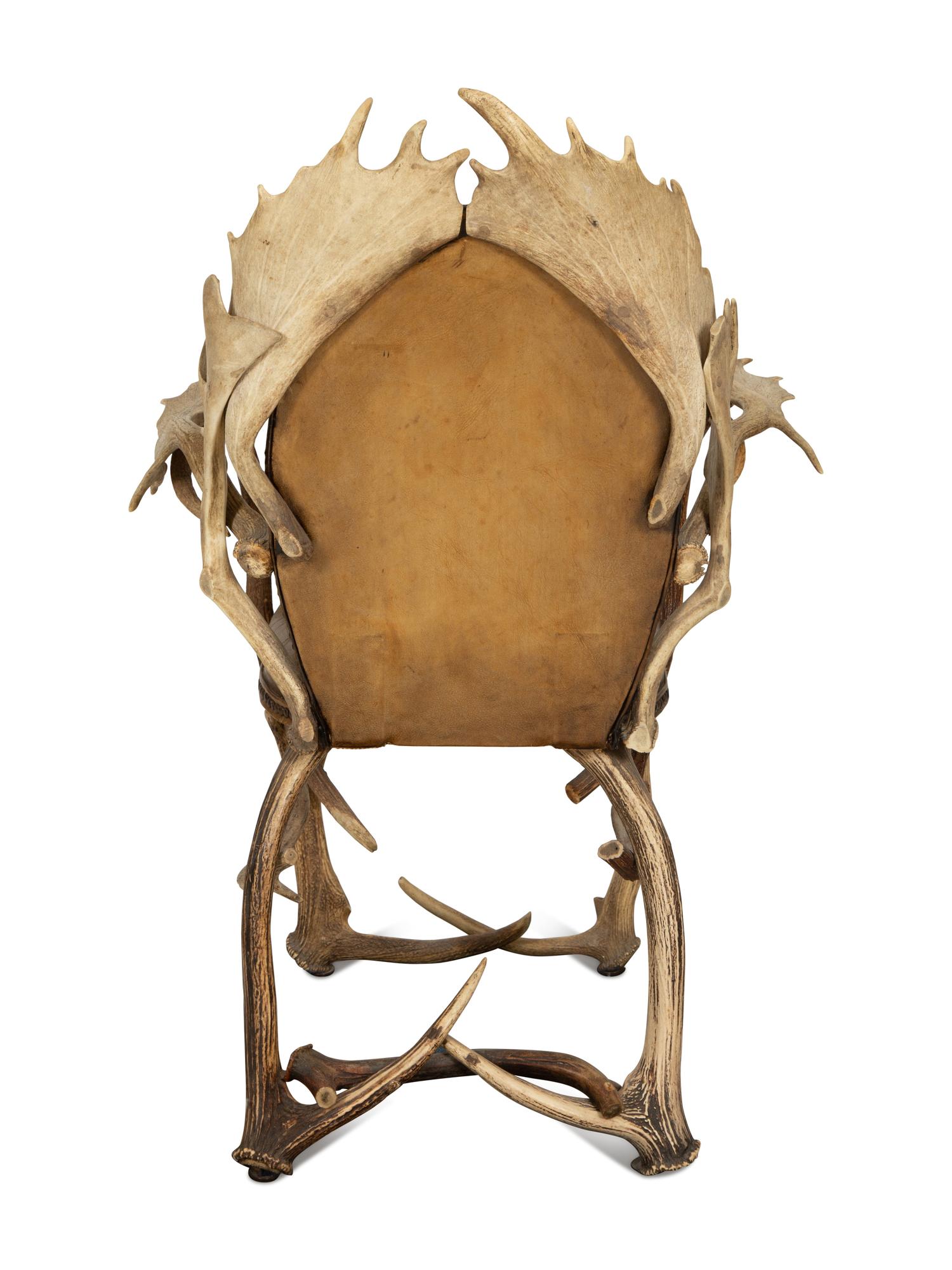 A Victorian Stag Horn Armchair
