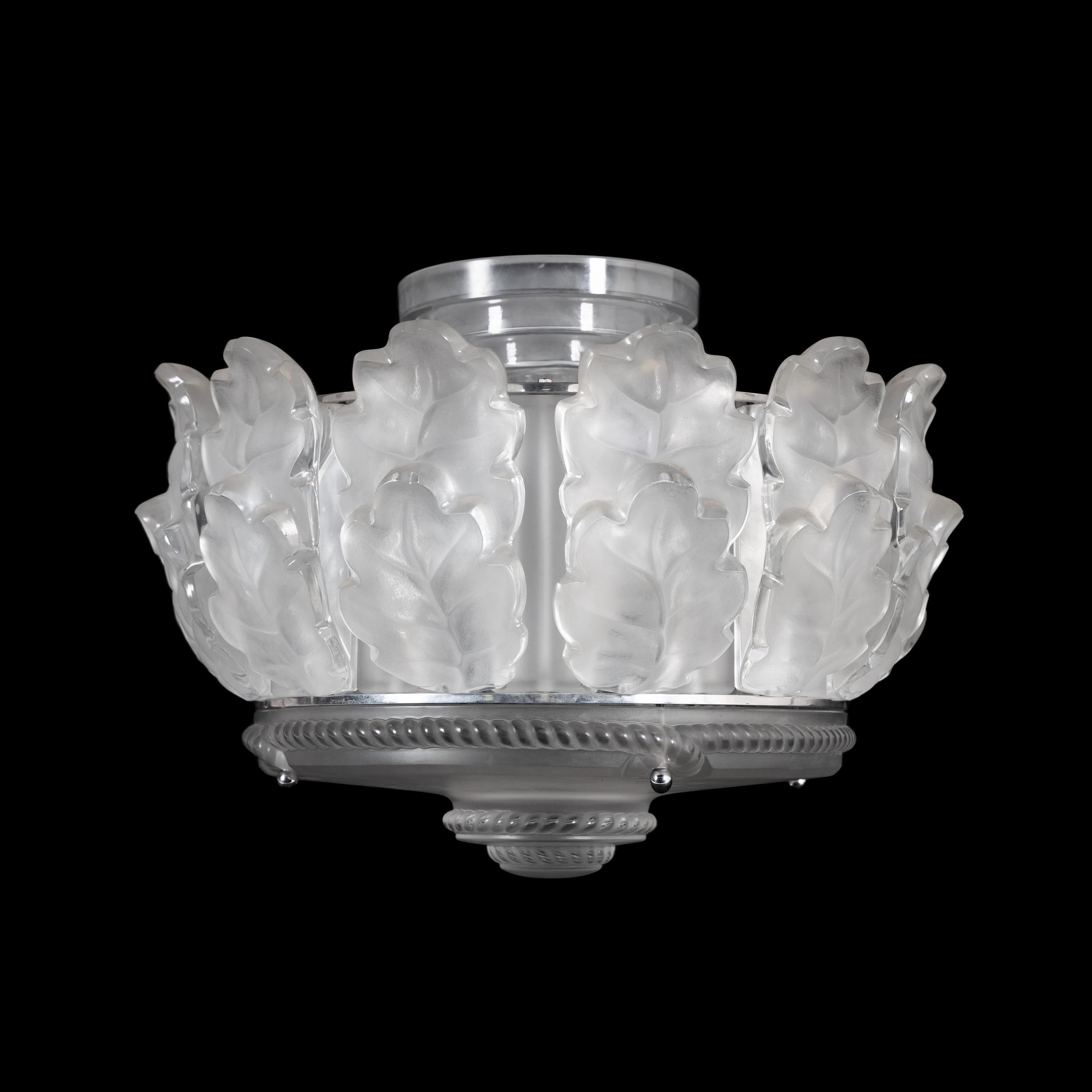 A Lalique Chene Ceiling Fixture