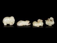 Four Chinese Jade Carvings of Animals