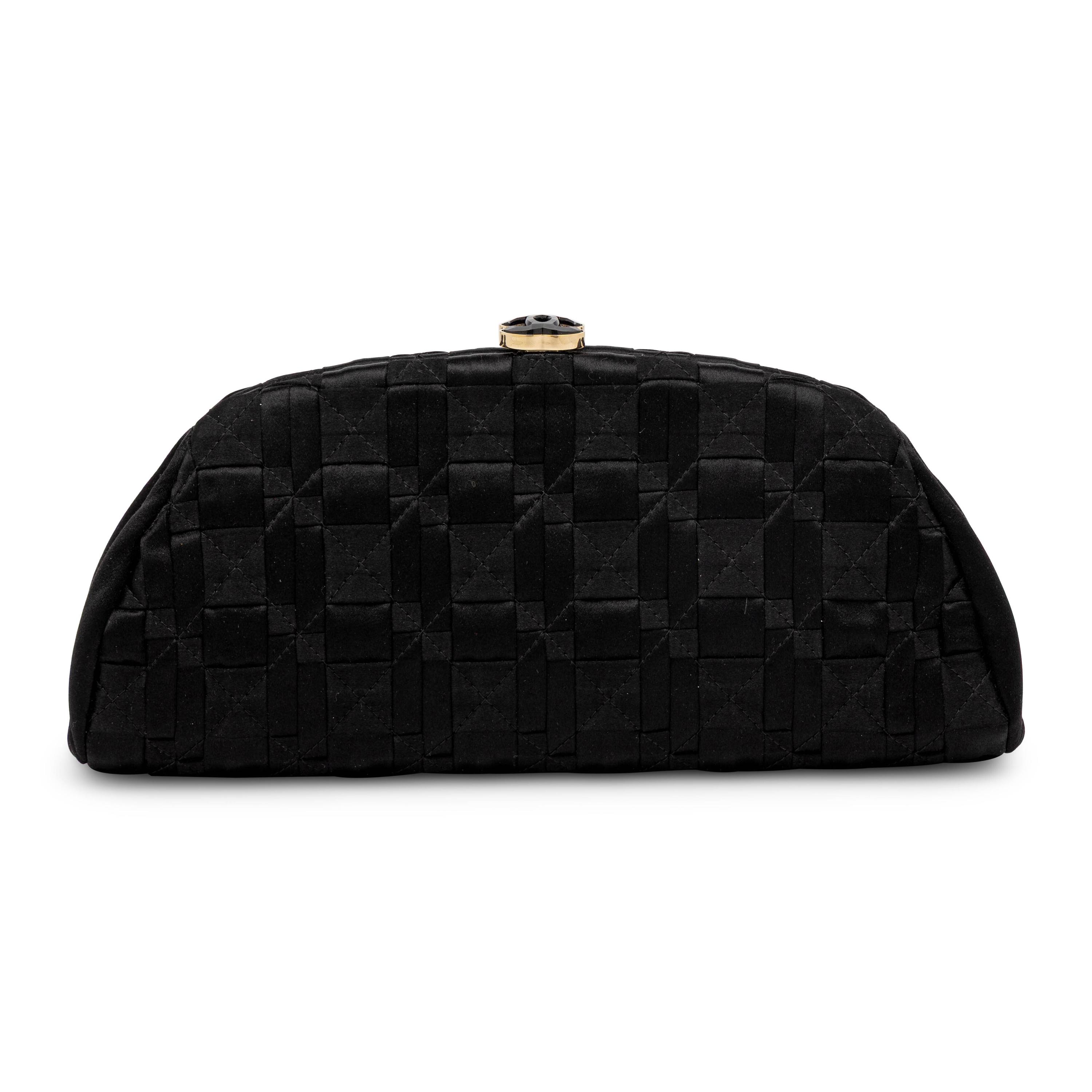 Chanel, Black Satin Evening Clutch