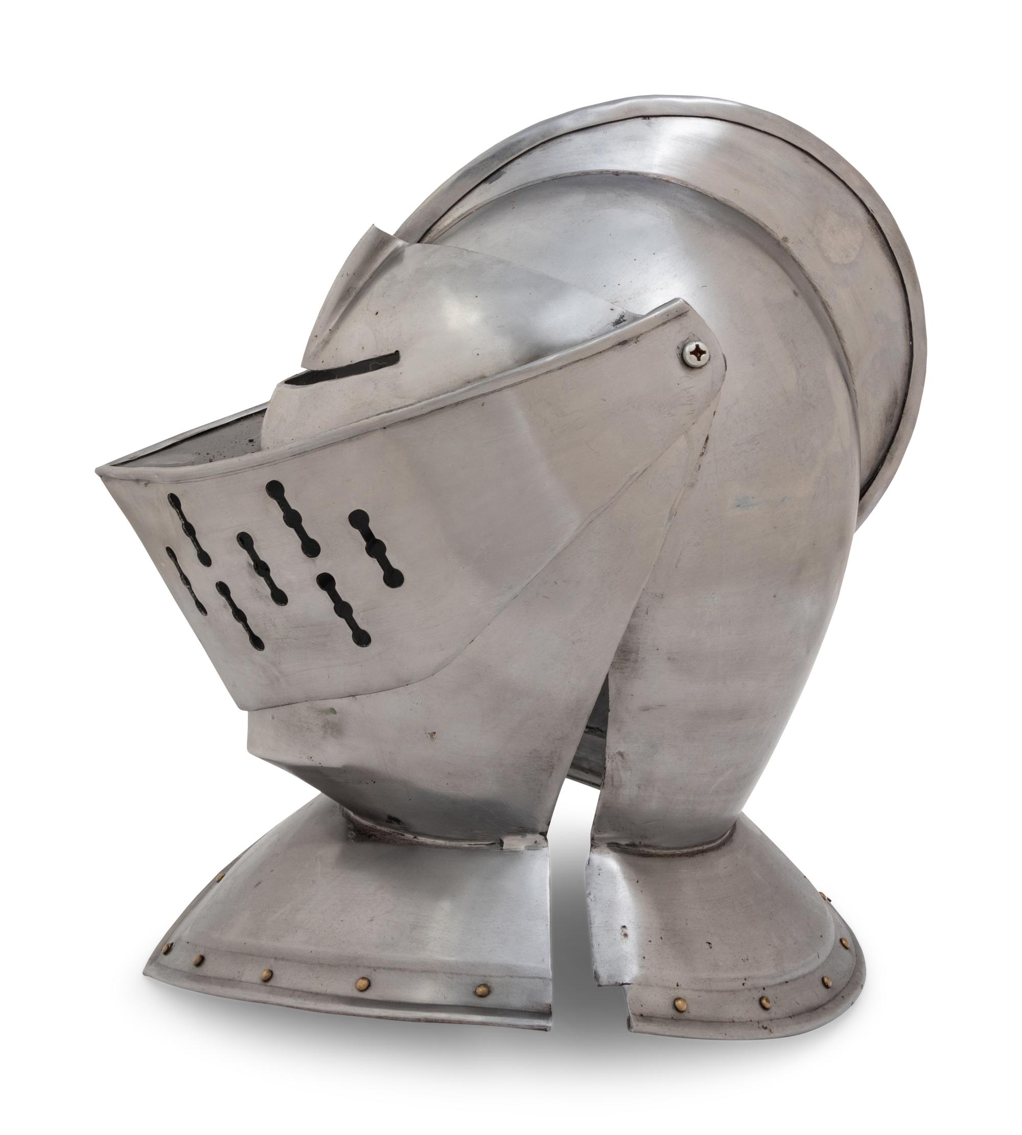 A Group of Four Pressed Metal Armor Helmets