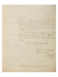 [MANUSCRIPTS - NAPOLEONIC]. A group of 2 letters in French, related to Jean-Baptiste Viallanes and Claude-Pierre Pajol.