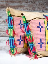 Sioux Beaded Hide Possible Bags, Matched Pair
