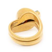 BULGARI, TWO YELLOW GOLD AND GEMSTONE 'SERPENTI' RINGS