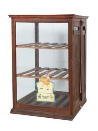 A Wooden Frame Butternut Bread Bakery Countertop Display Case