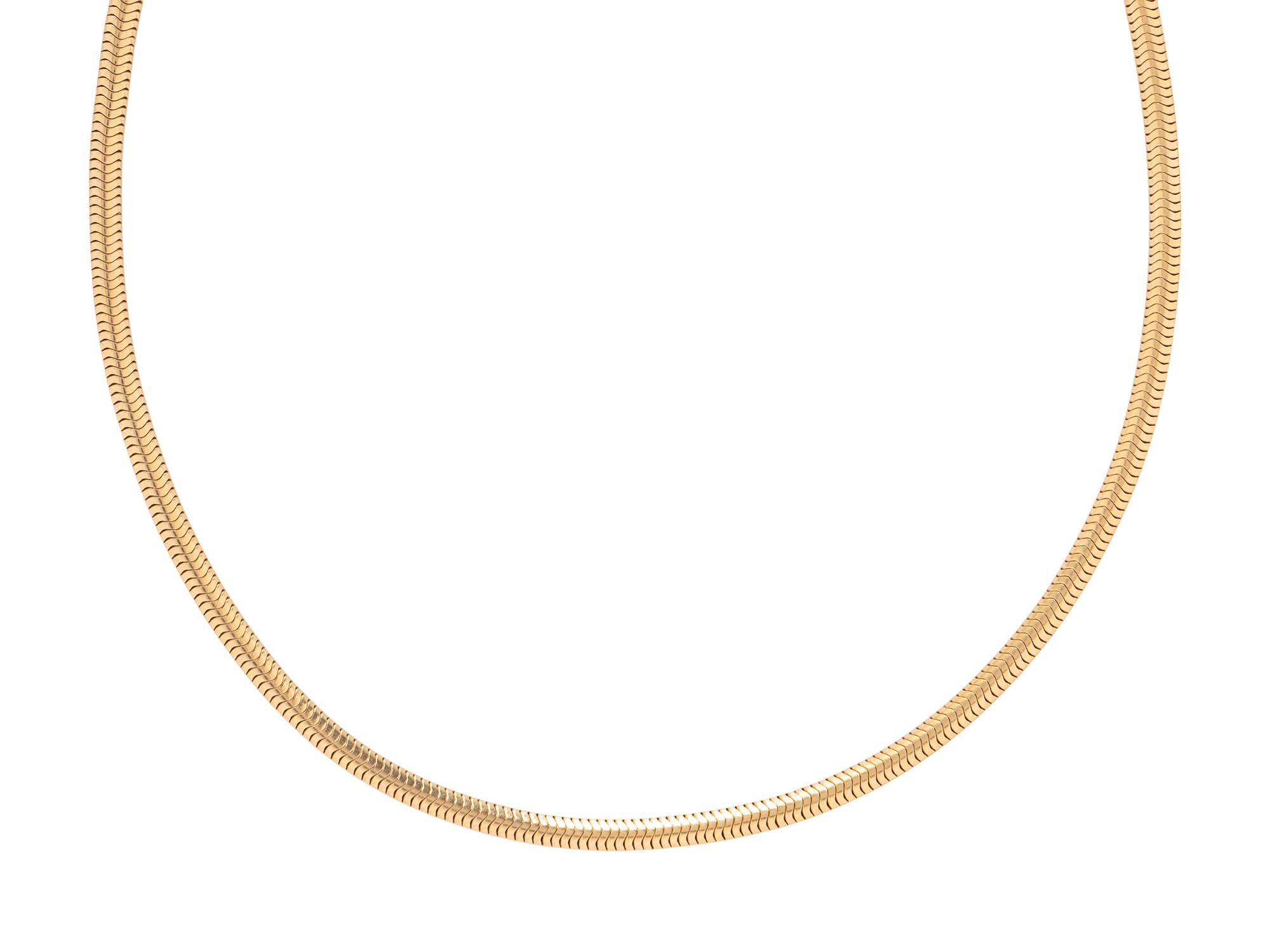 YELLOW GOLD SNAKE CHAIN NECKLACE