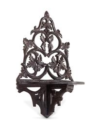A Victorian Carved Oak Wall Shelf