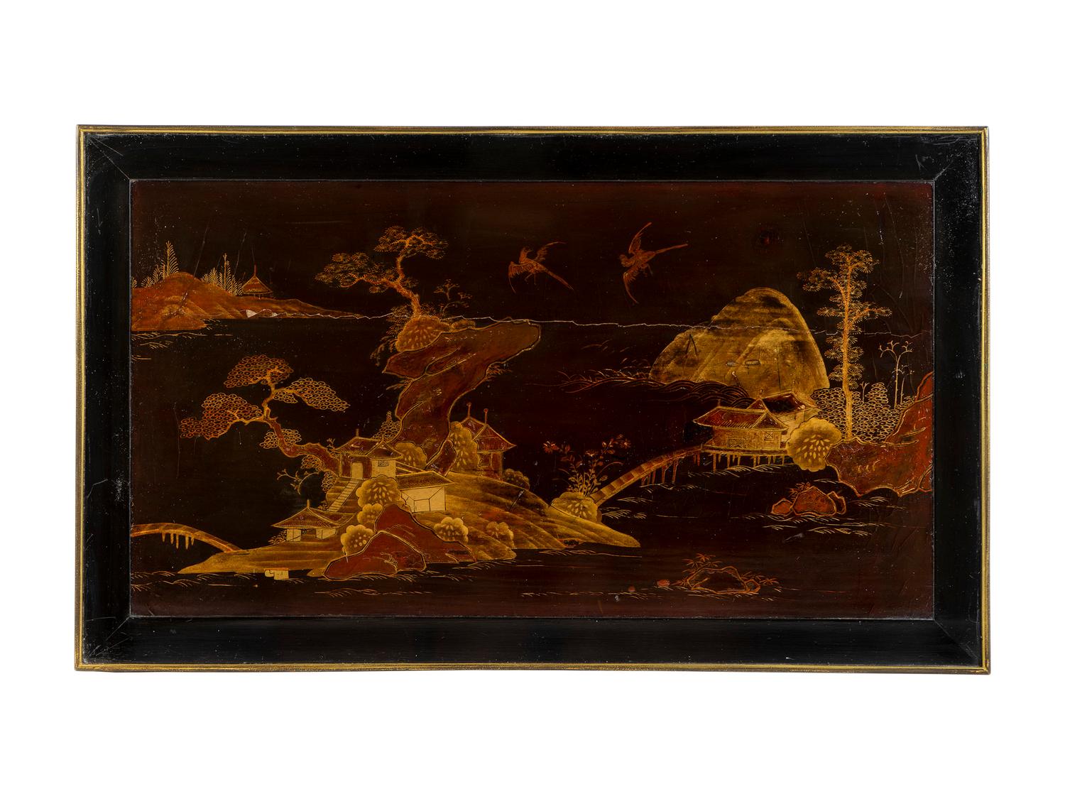 A French Empire Style Black Lacquer and Gilt Bronze Mounted Side Table — 19TH CENTURY