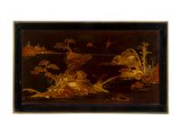A French Empire Style Black Lacquer and Gilt Bronze Mounted Side Table — 19TH CENTURY