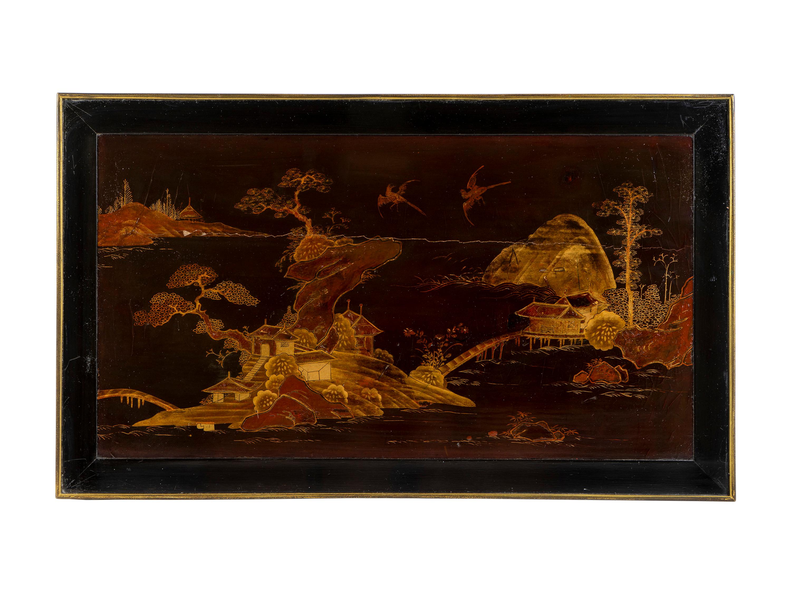 A French Empire Style Black Lacquer and Gilt Bronze Mounted Side Table — 19TH CENTURY