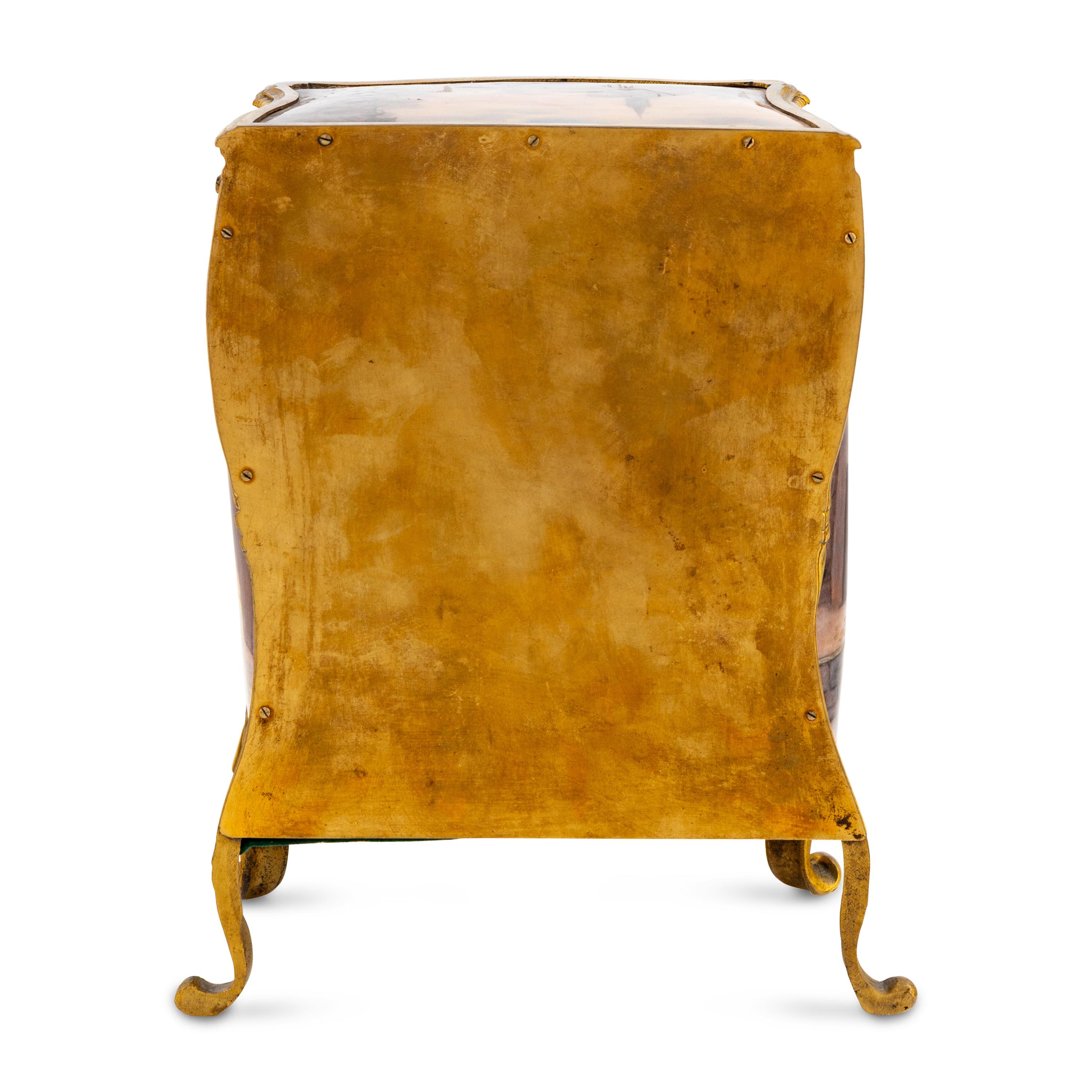 A French Gilt Bronze and Enamel Table Cabinet