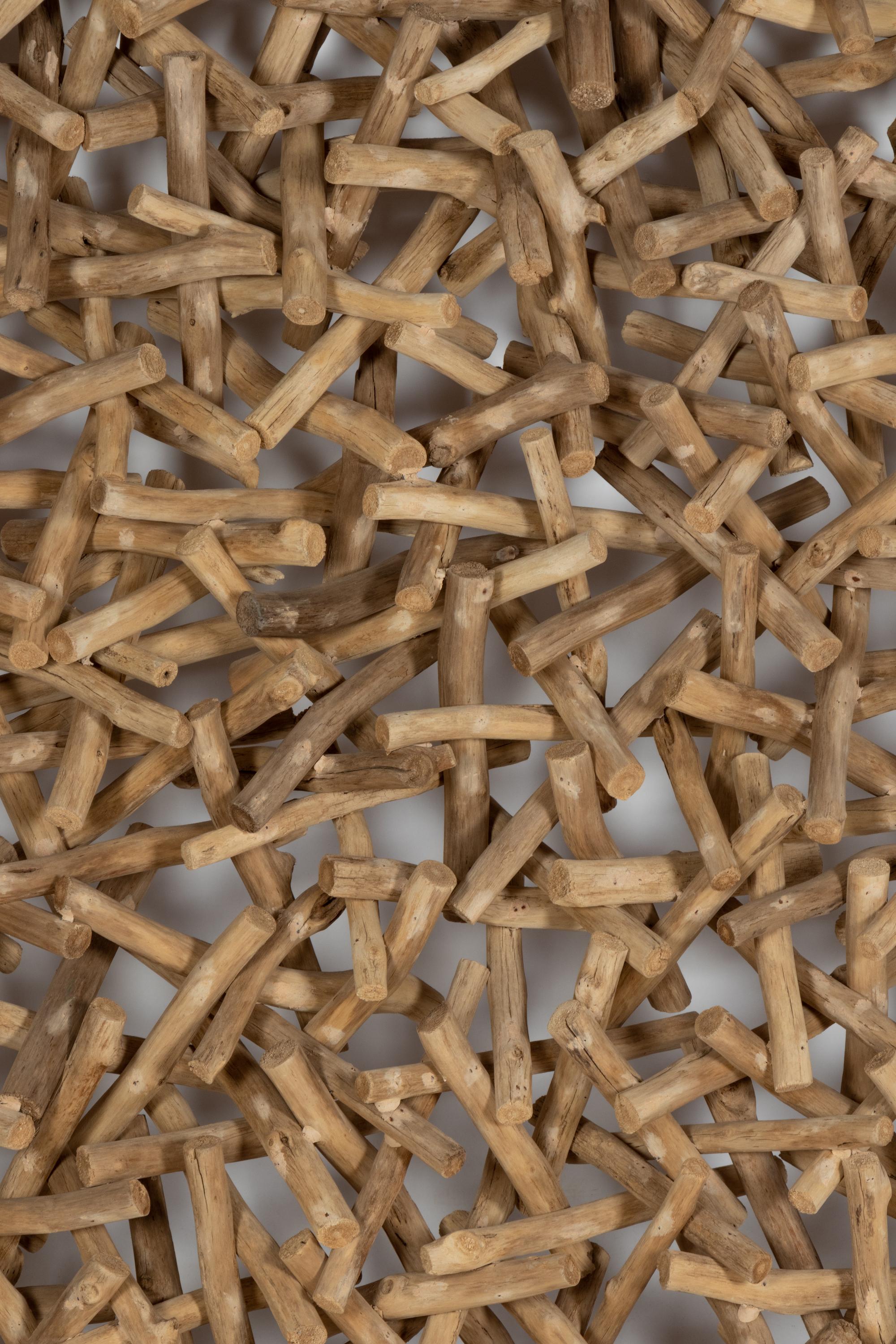 A Decorative Driftwood Wall Installation