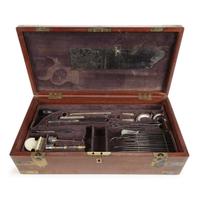 Brass-mounted mahogany surgical kit belonging to Dr. Alexander Peille Cahill 19th century