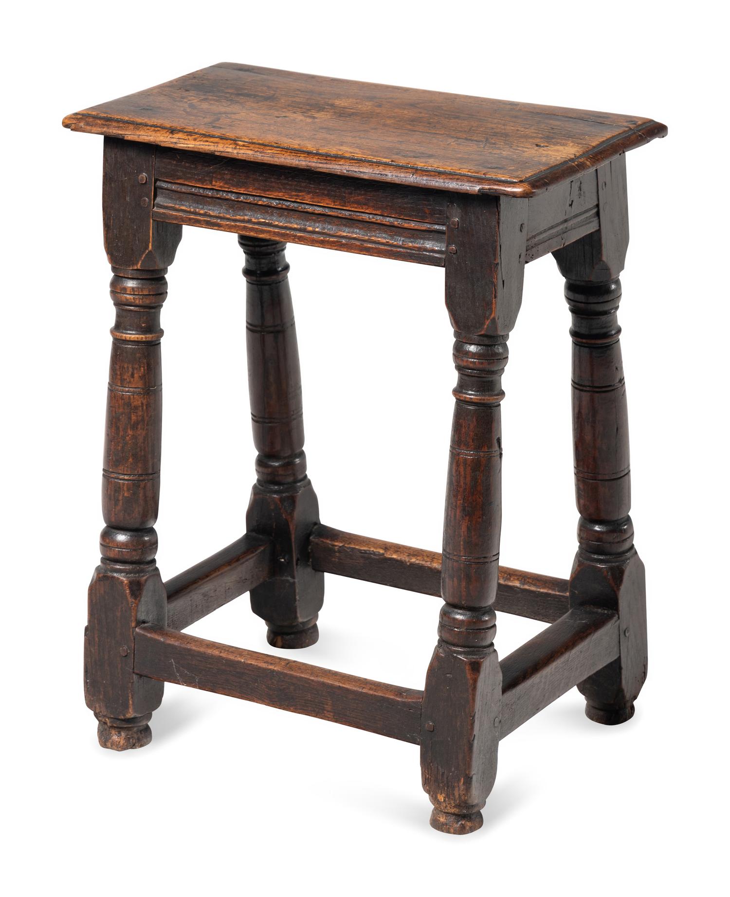 A William and Mary Oak Joint Stool