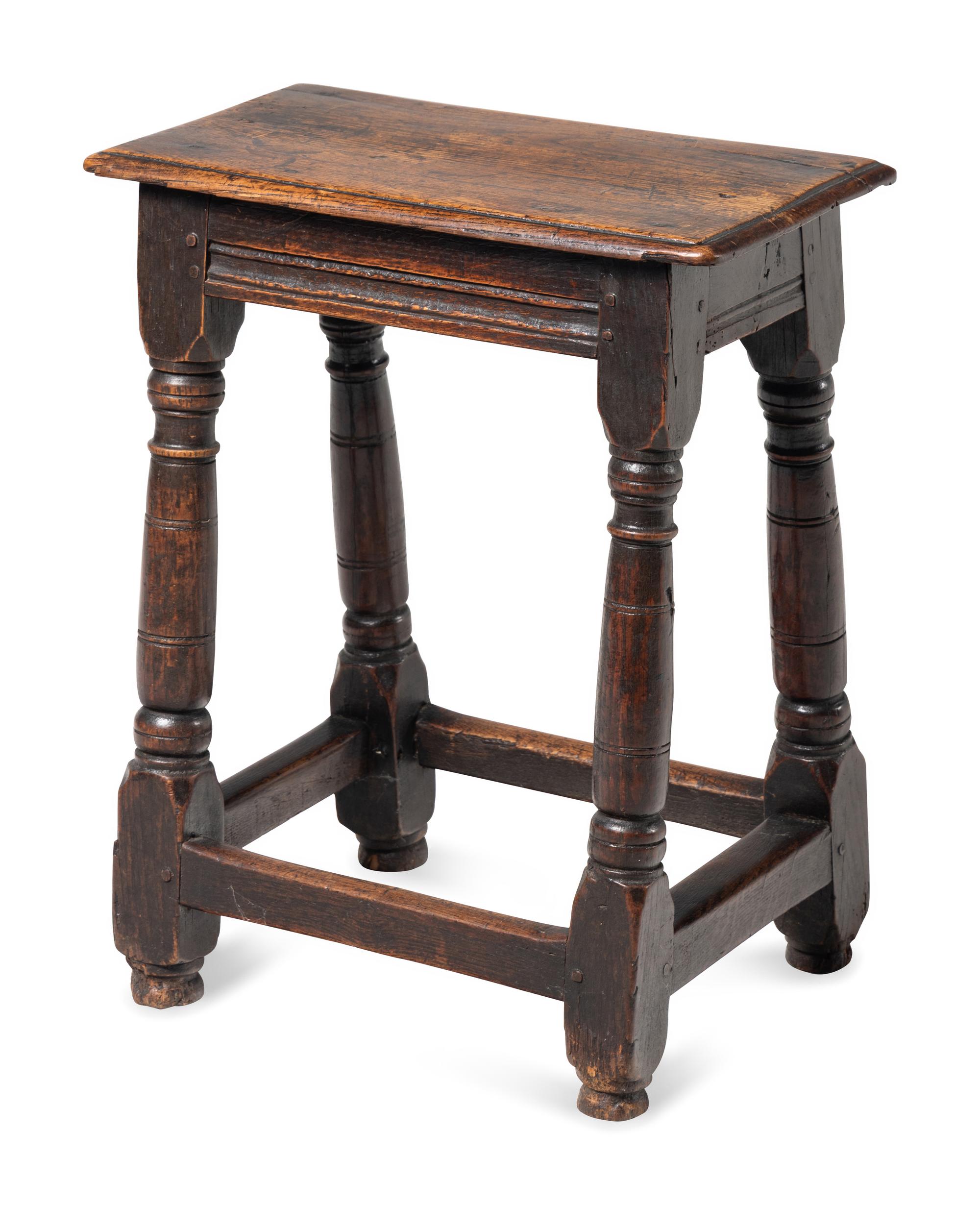A William and Mary Oak Joint Stool