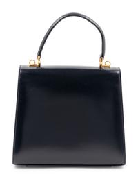 Gucci Navy Leather Front Lock Hand Bag