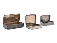 Two Russian Niello Silver Snuff Boxes