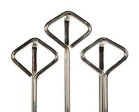 A Set of Modernist Chromed Fireplace Tools on Stand