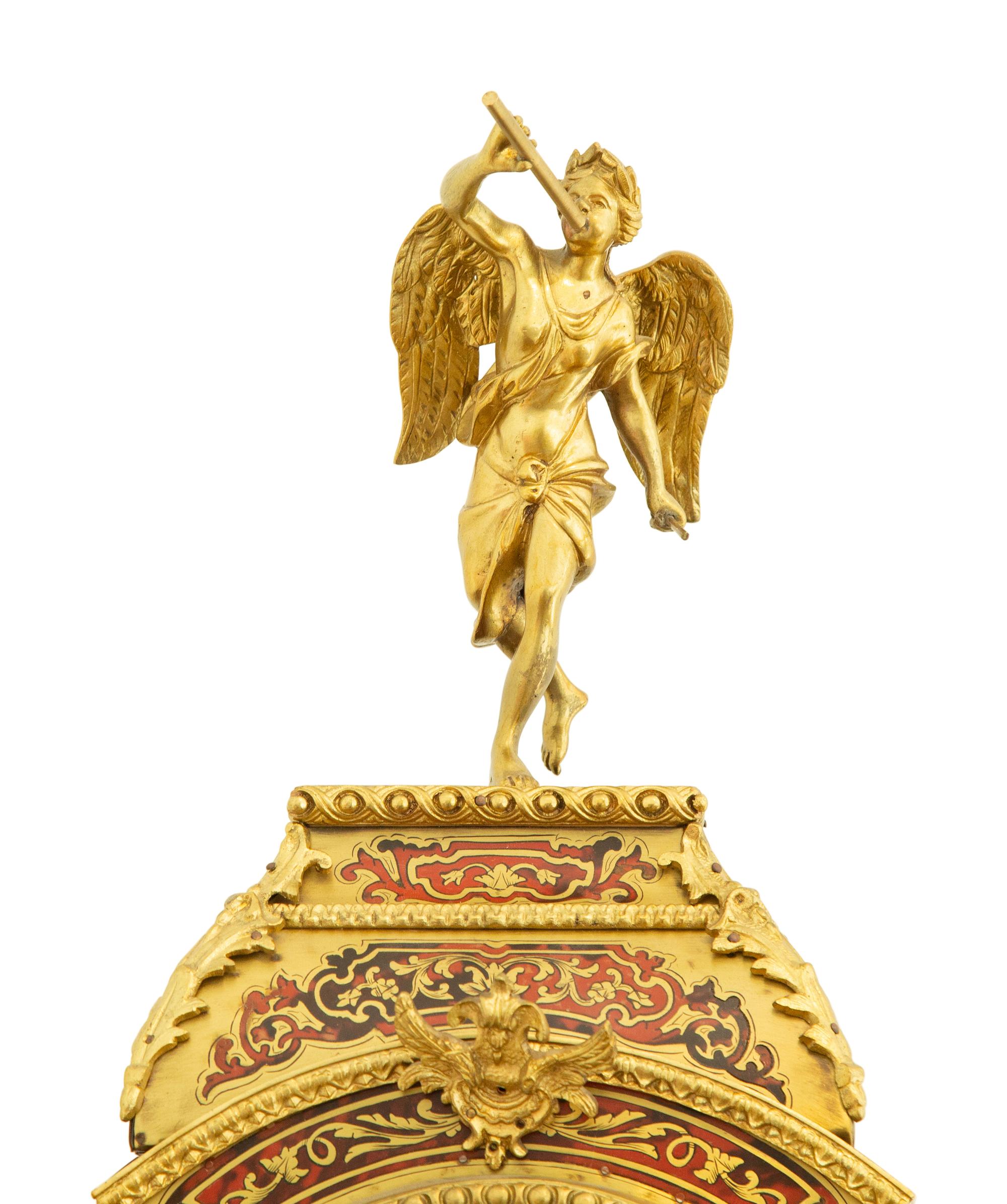 A Napoleon III Style Gilt Bronze and Boulle Marquetry Bracket Clock and Bracket — LATE 19TH CENTURY