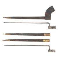 Two US Civil War Bayonets & 3 Scabbards: M1855 and M1835