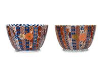 An Associated Pair of Large Japanese Imari Porcelain Punch Bowls