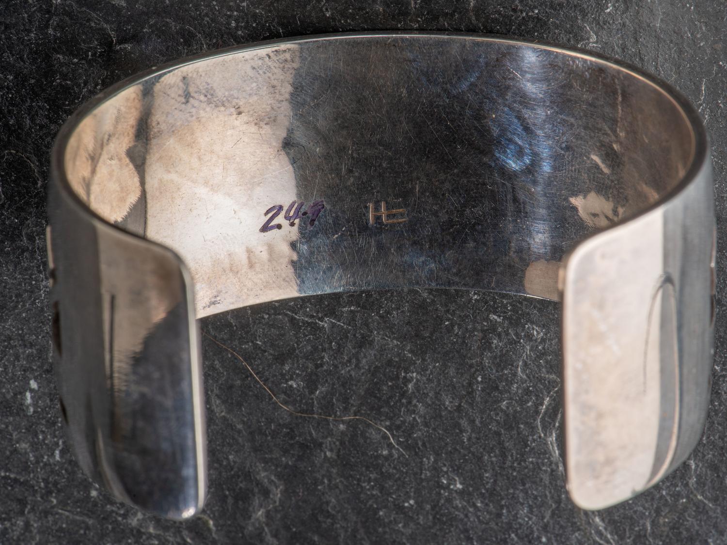 Group of Hopi Silver Overlay Cuff Bracelets