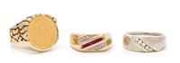 A Collection of 14 Karat Gold Rings, 21.60 dwts.