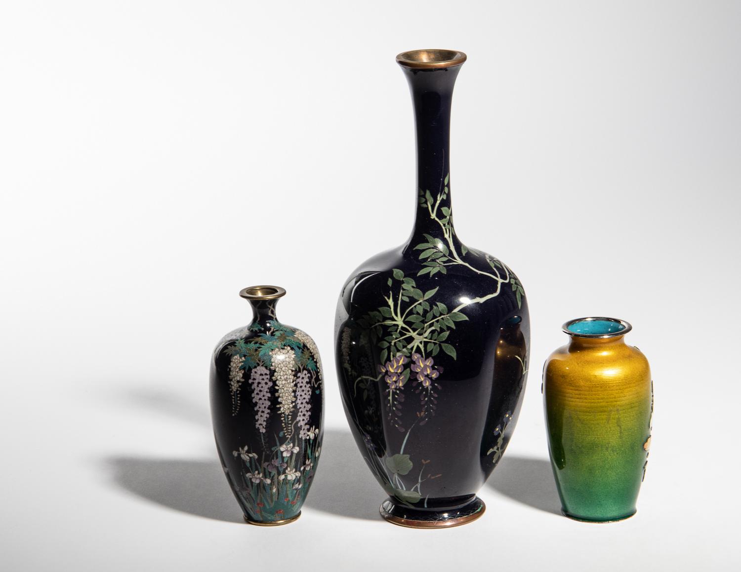 Three Japanese Cloisonné Vases