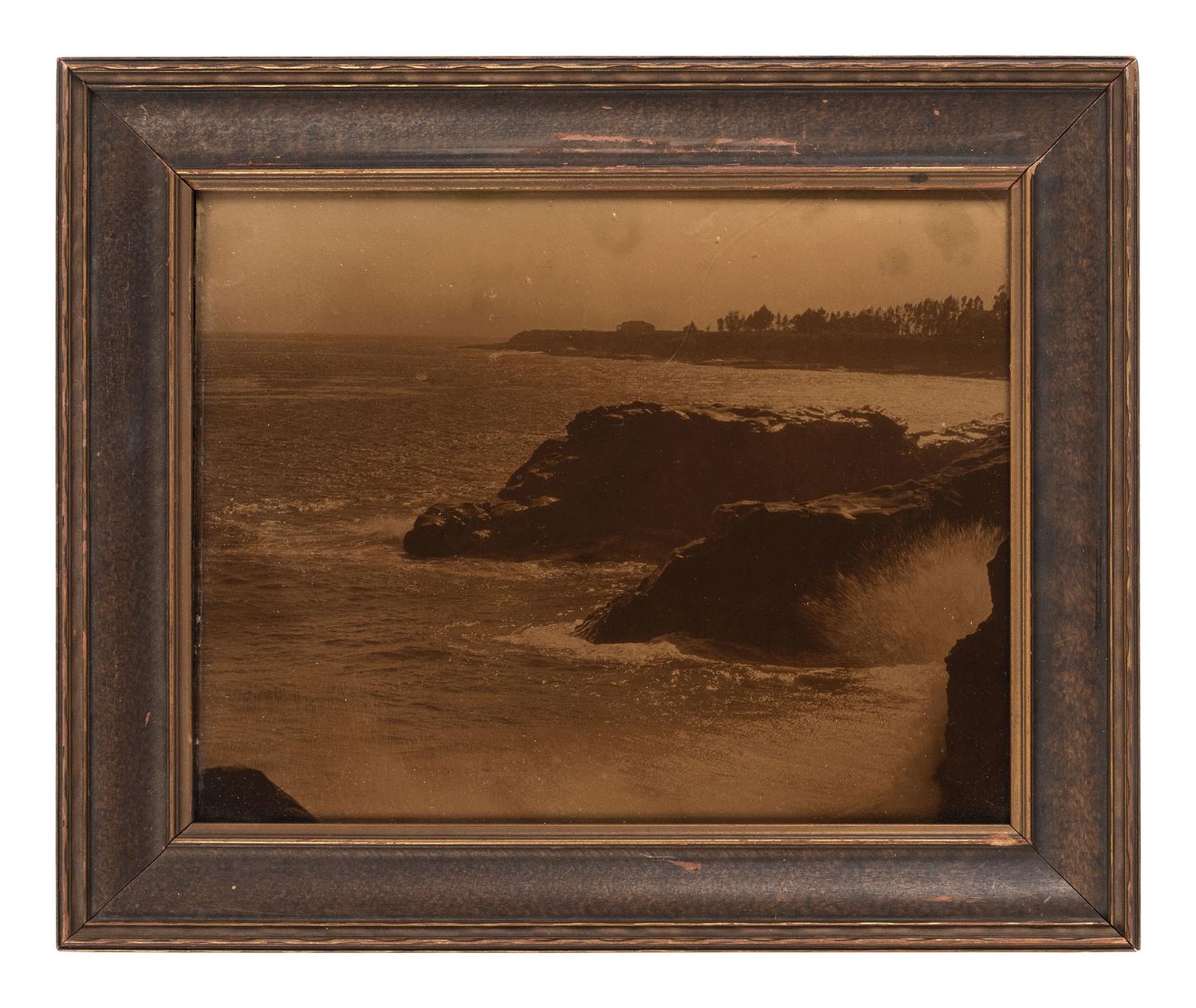 [EARLY PHOTOGRAPHY]. 7 scenic gold tone photographs, incl. coastal scene attrib. to R. LeSesne.