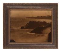 [EARLY PHOTOGRAPHY]. 7 scenic gold tone photographs, incl. coastal scene attrib. to R. LeSesne.