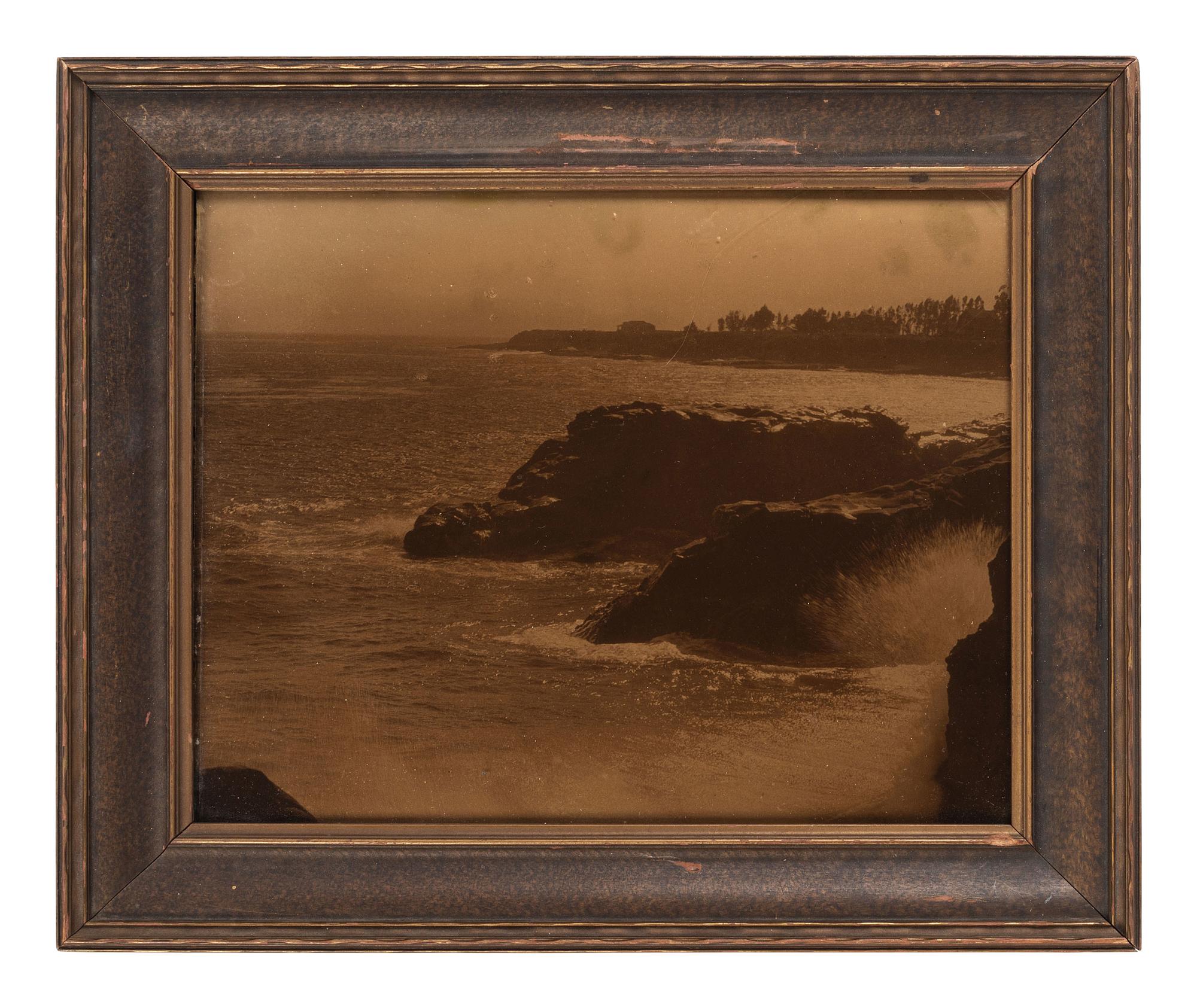 [EARLY PHOTOGRAPHY]. 7 scenic gold tone photographs, incl. coastal scene attrib. to R. LeSesne.