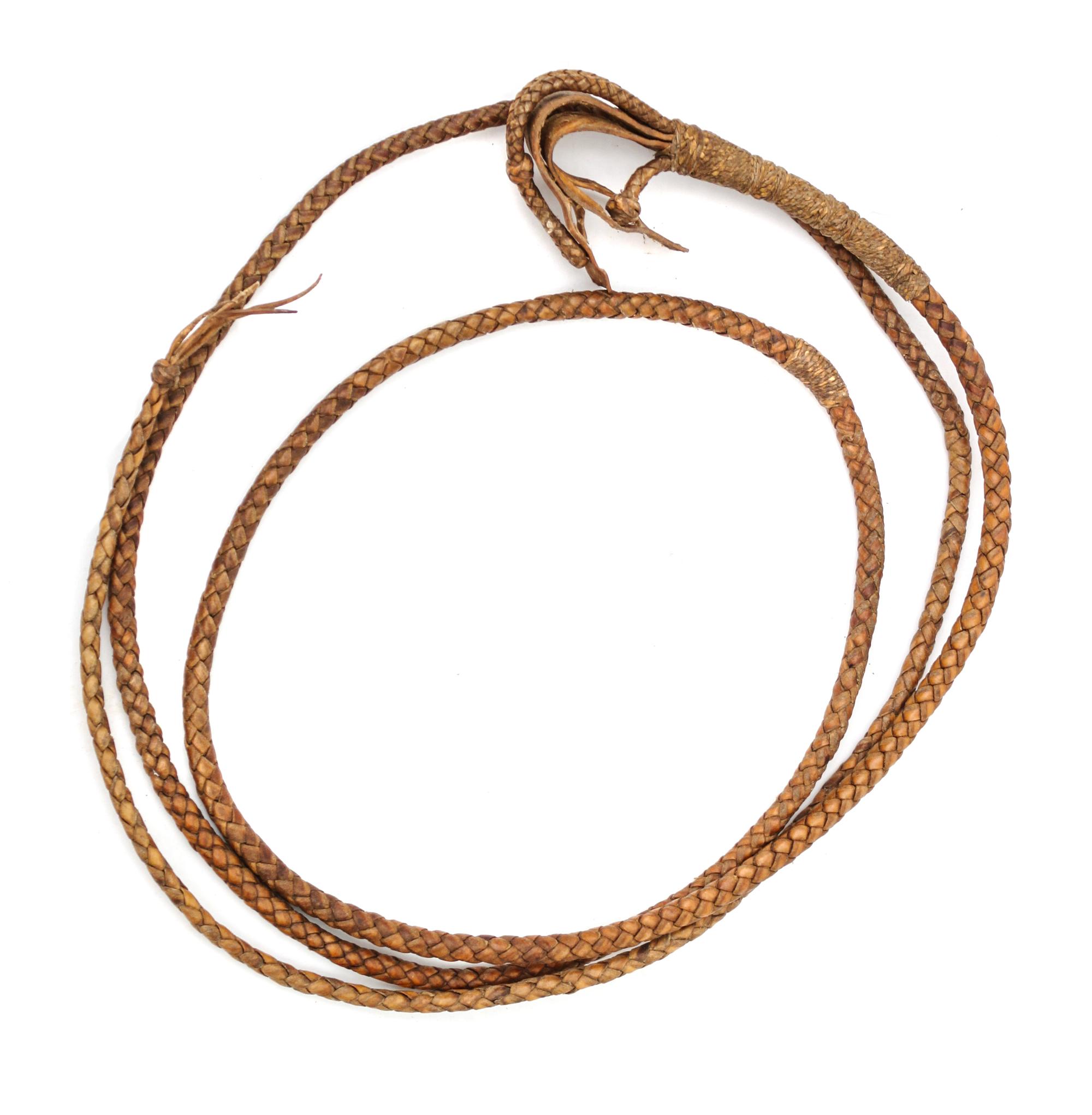 An Argentinian Bull Hide Braided Lead Length 10 feet 9 inches