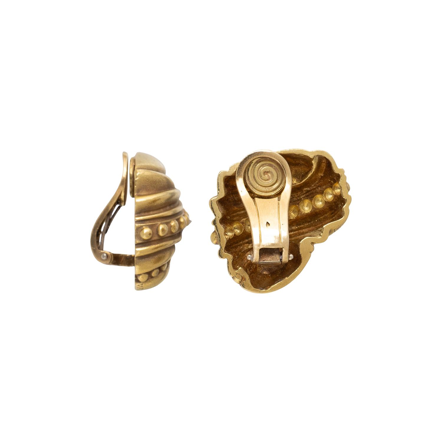 VAHE NALTCHAYAN, YELLOW GOLD RIBBON EARRINGS