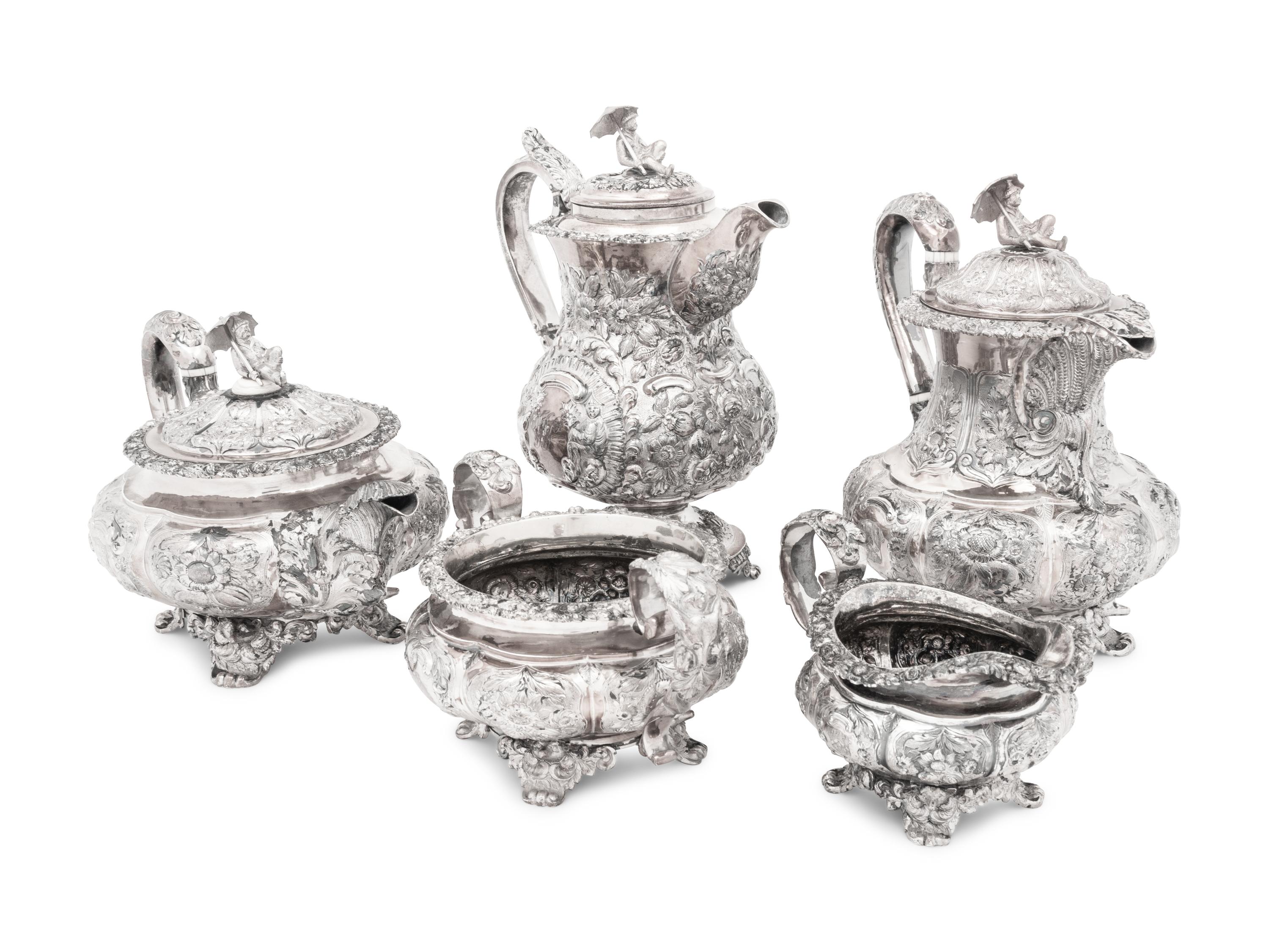 A George IV Silver Five-Piece Tea and Coffee Service