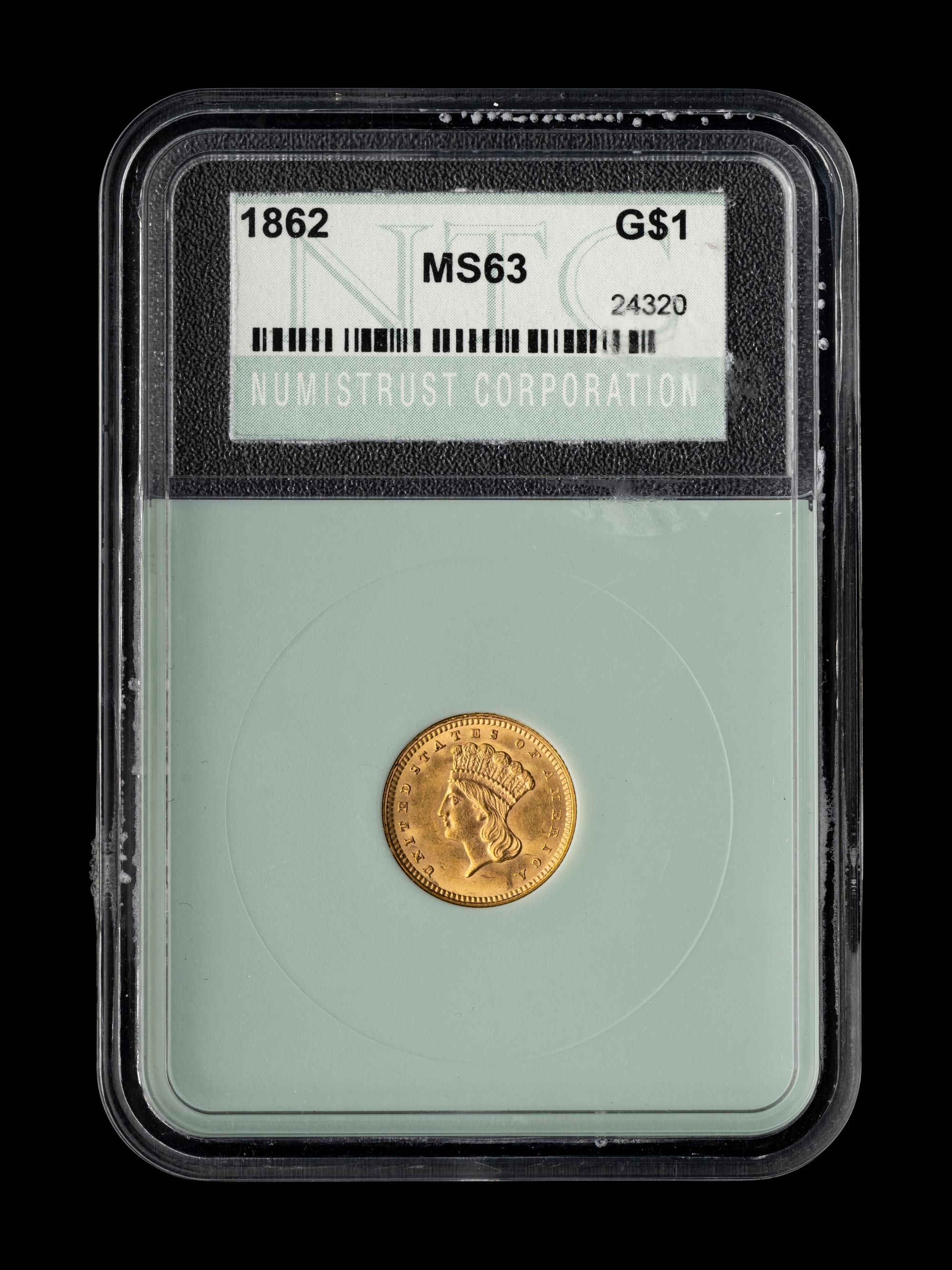 An 1862 Indian Princess $1 Gold Coin