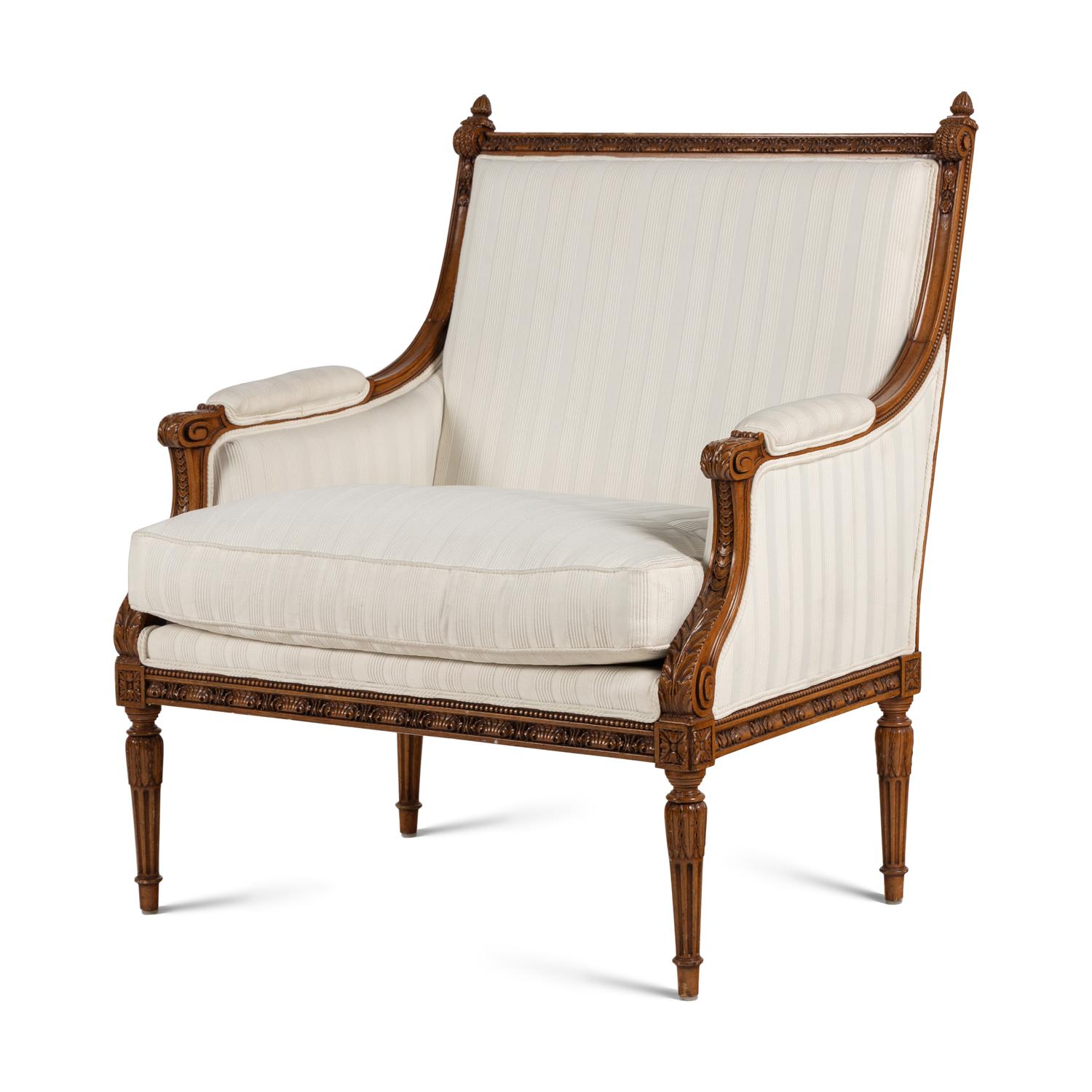 A Four Piece Suite of Louis XVI Style Carved Beechwood Seat Furniture
