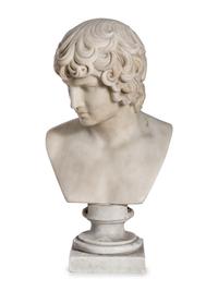 A Continental Marble Bust of Antinous
