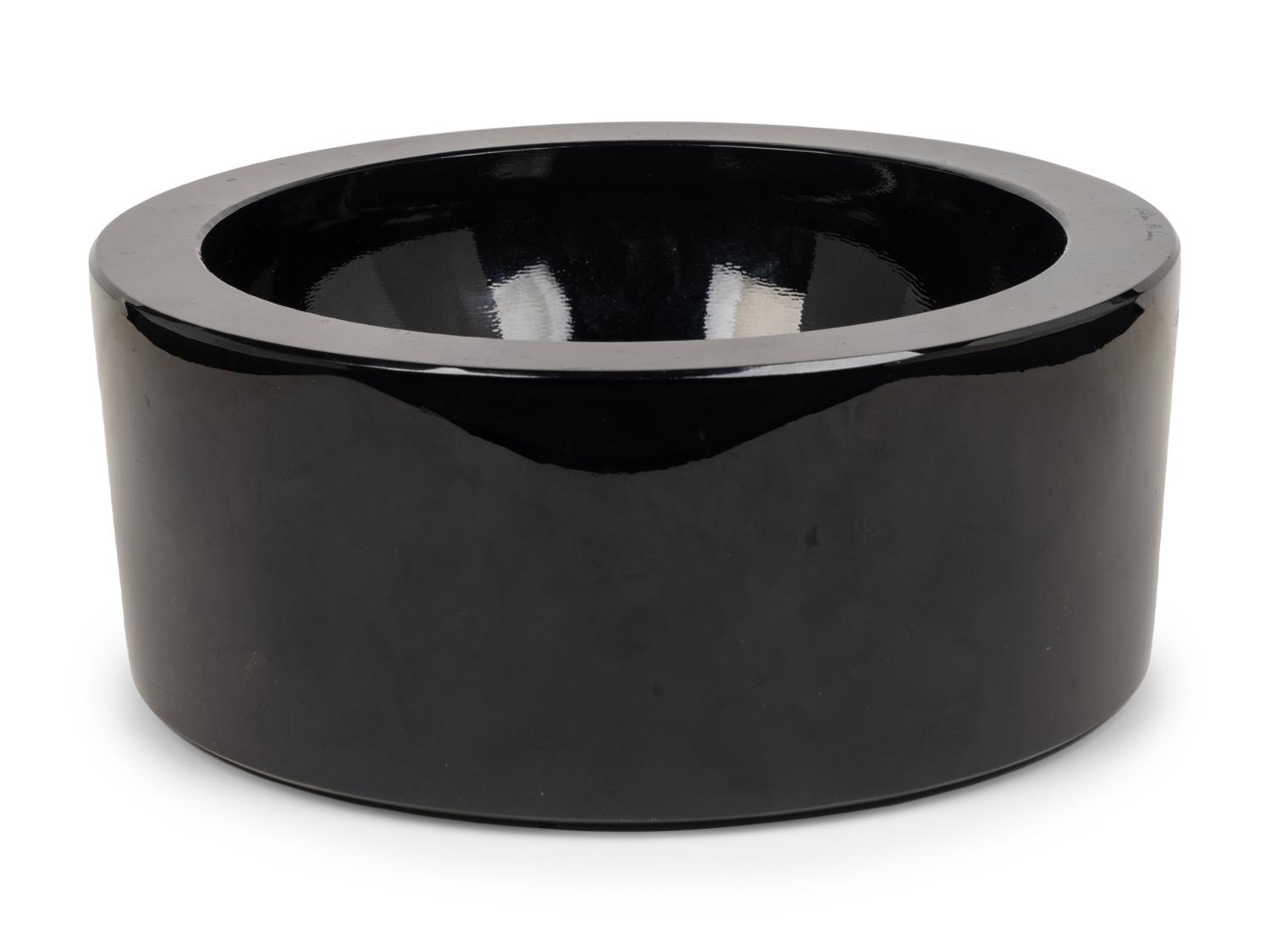 A Lalique Opaque Black Glass Bowl