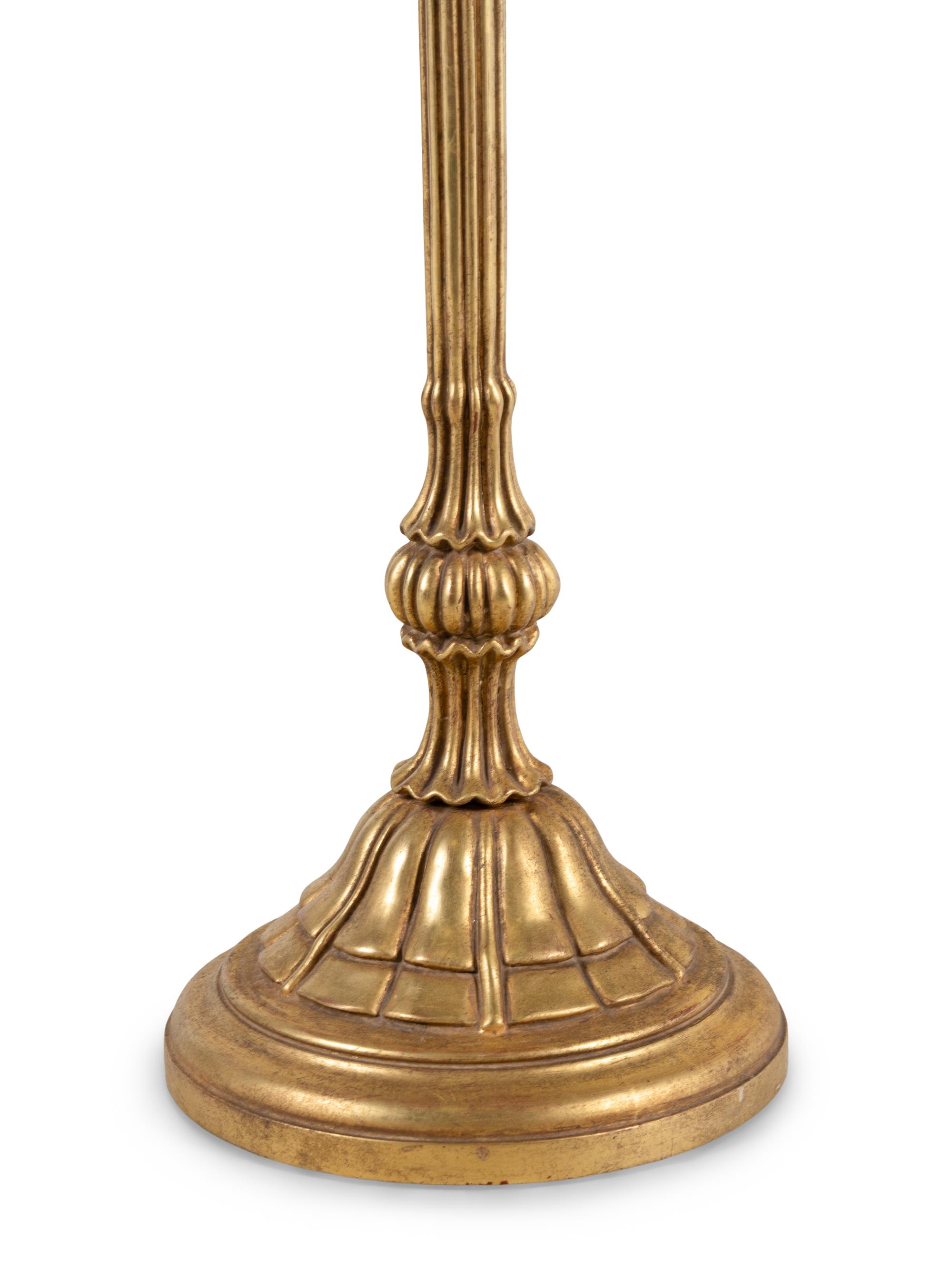 A Pair of Ebanista Emelio Giltwood Floor Lamps