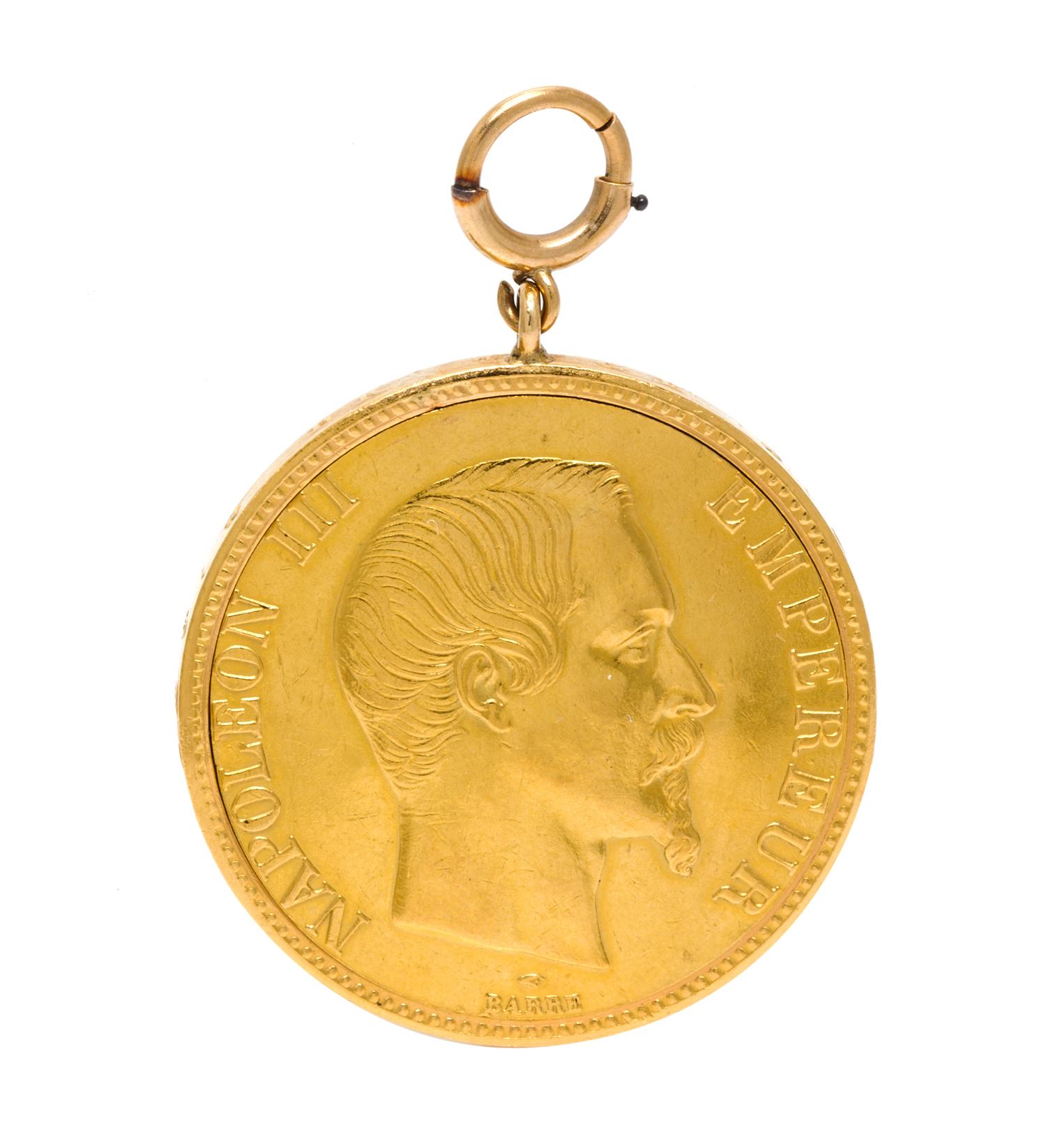 A French 100 Franc Coin Concealed Watch Pendant, Patek Philippe, 21.80 dwts.