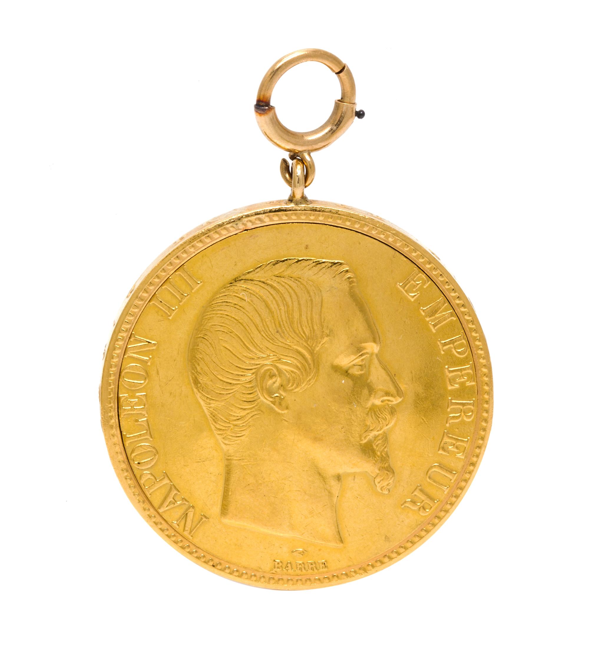 A French 100 Franc Coin Concealed Watch Pendant, Patek Philippe, 21.80 dwts.