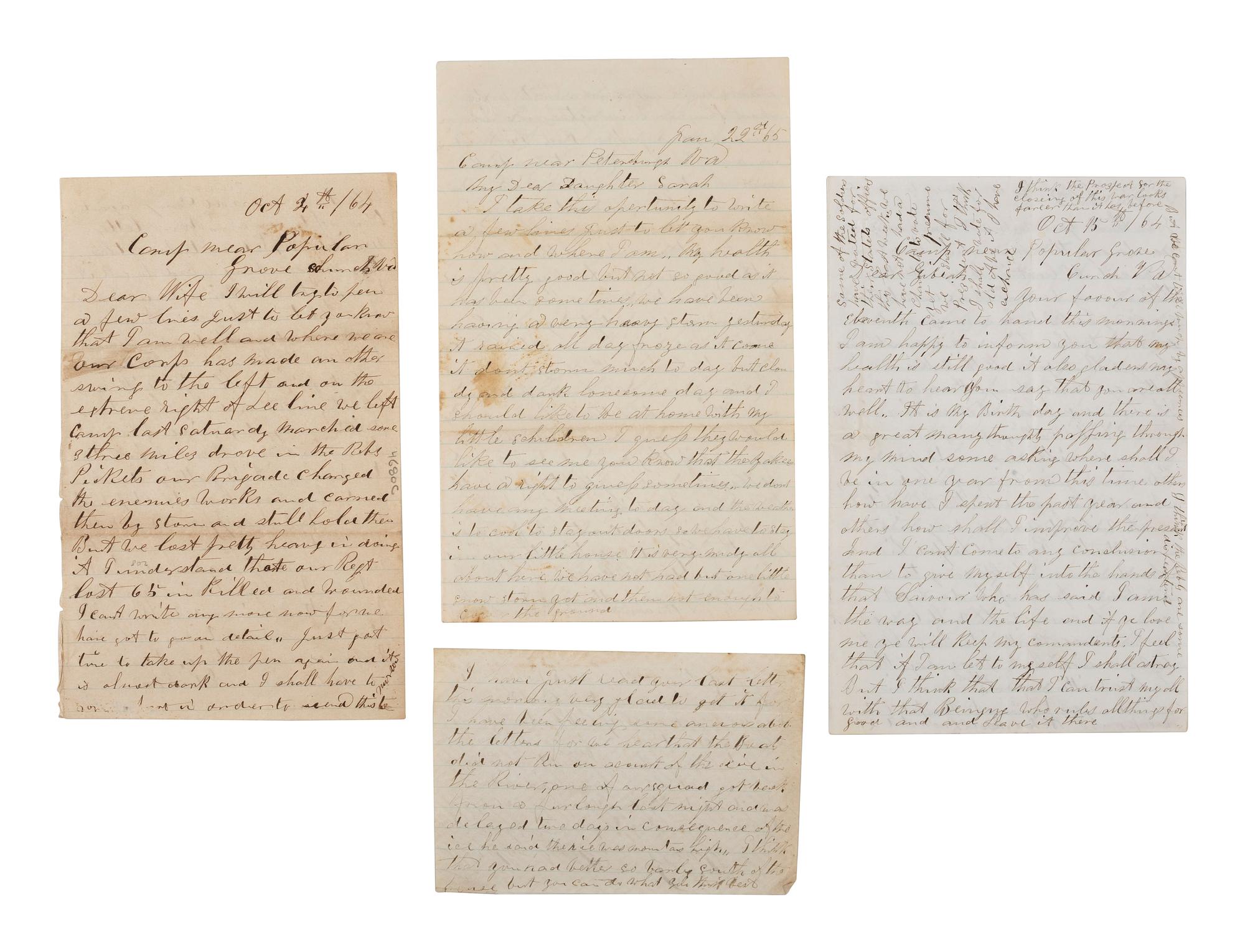 [CIVIL WAR]. Famed 20th Maine archive incl. letters and partial diary featuring Gettysburg content.