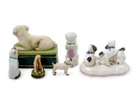 Six Porcelain Pug Figures