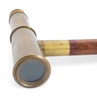A Brass Mounted Two-Draw Telescope Gadget Cane