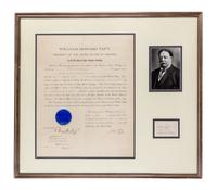 TAFT, WILLIAM HOWARD. Document signed, Washington, July 15, 1910. Appointment. Countersigned by Winthrop.